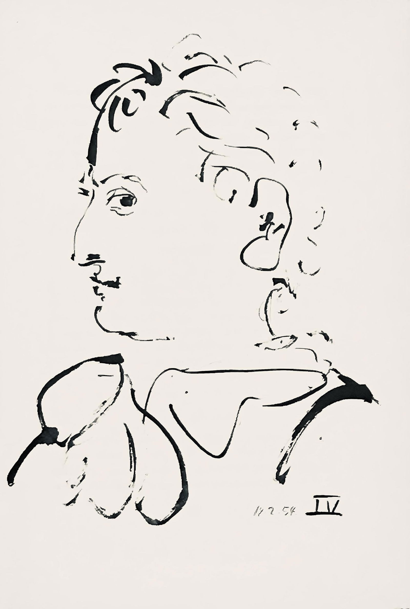 Pablo Picasso, Composition (Horodisch B19), Mystification, Limited Edition Lithograph: Lithograph on velin pur fil Lafuma Navarre paper. Paper size: 10.63 x 7.48 inches. Excellent condition. Inscription: Unsigned and unnumbered, as issued. Notes: From the album, Mystification ou l'Histo