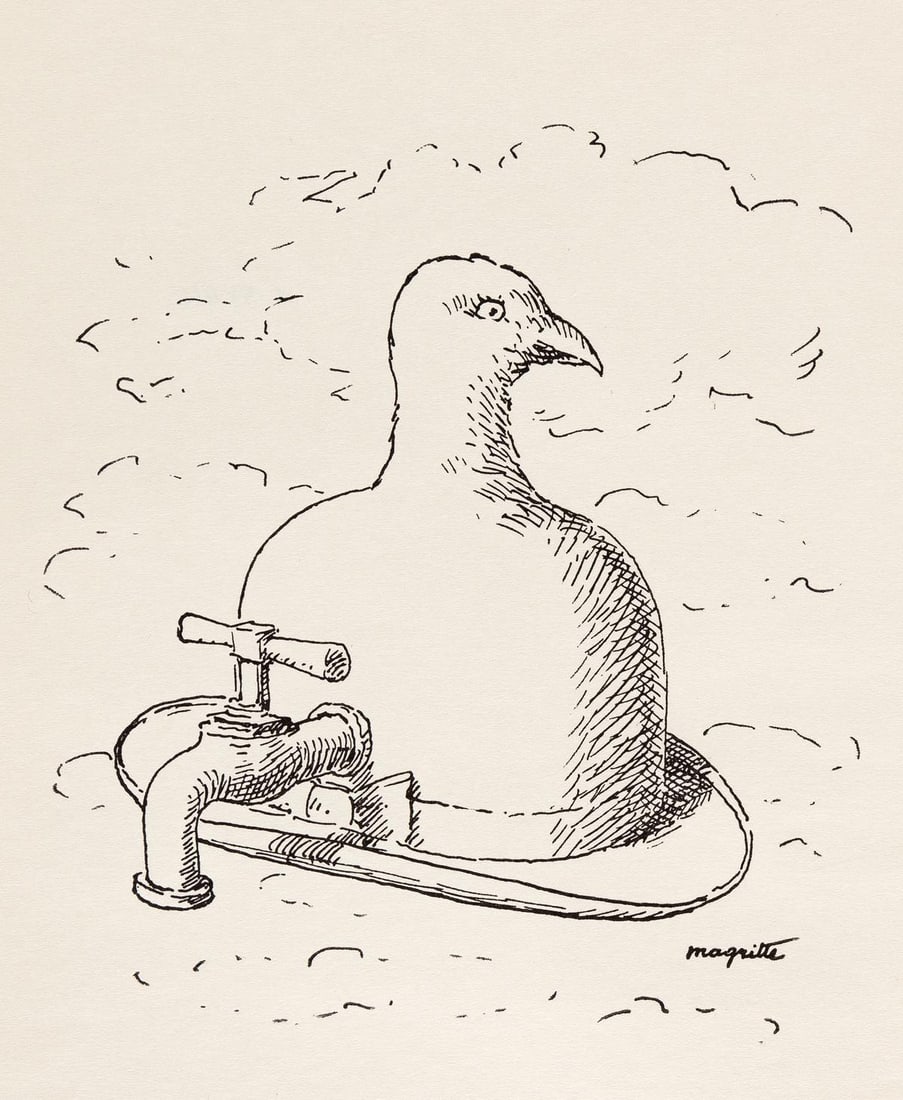 Rene Magritte, Composition, Dix dessins de Rene Magritte, Limited Edition Lithograph (1 of 4)