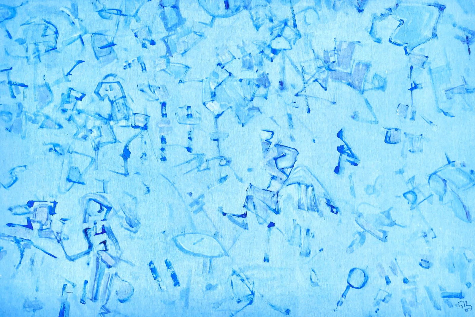 Mark Tobey, Composition en bleu-gris (Mme T.), Peintres d'aujourd'hui, Limited Edition Heliogravure: Heliogravure on velin paper. Paper Size: 10.83 x 13.78 inches. Inscription: Signed in the plate and unnumbered, as issued. Notes: From the folio, Mark Tobey, Peintres d'aujourd'hui, 1961. Published by