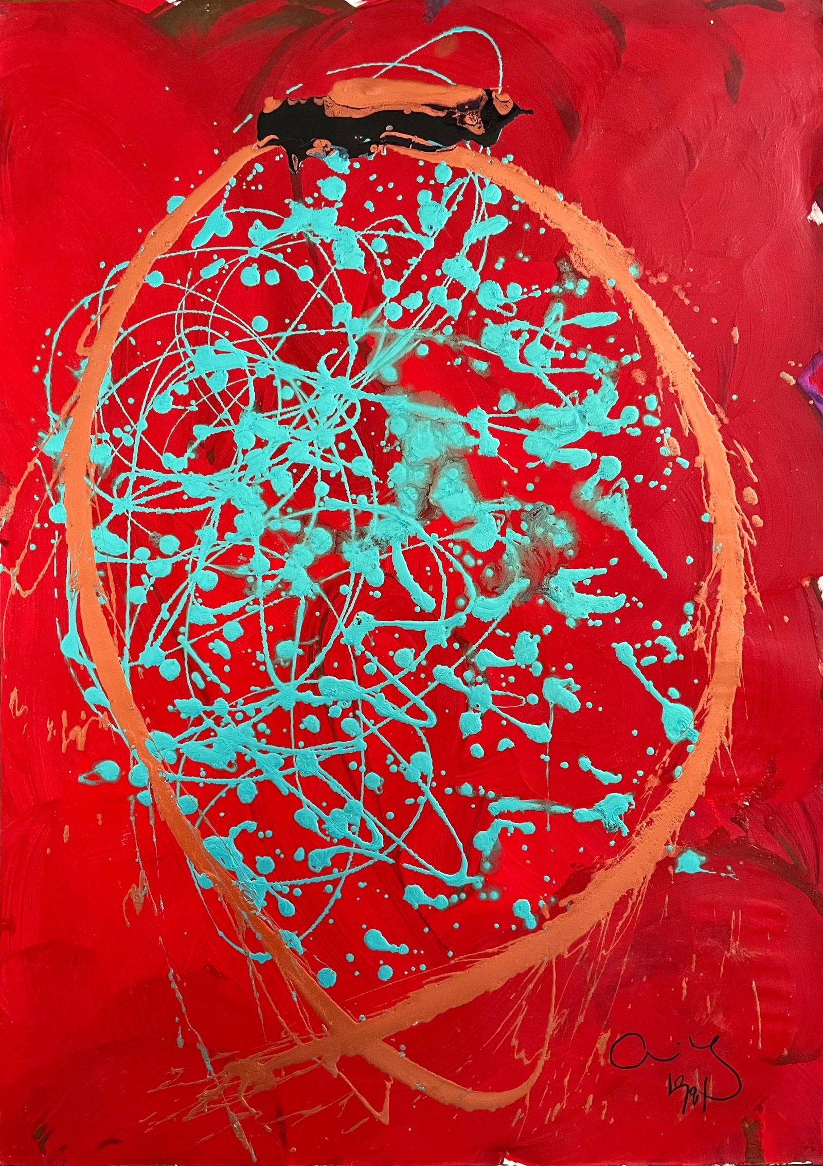 Dale Chihuly, Composition, Basket Series, Original Painting: Acrylic on Arches paper, 1991. Paper Size: 42 x 30 inches. Excellent condition. Inscription: Signed and dated by the artist, as issued. Notes: Dale Chihuly has often called the Baskets series the most