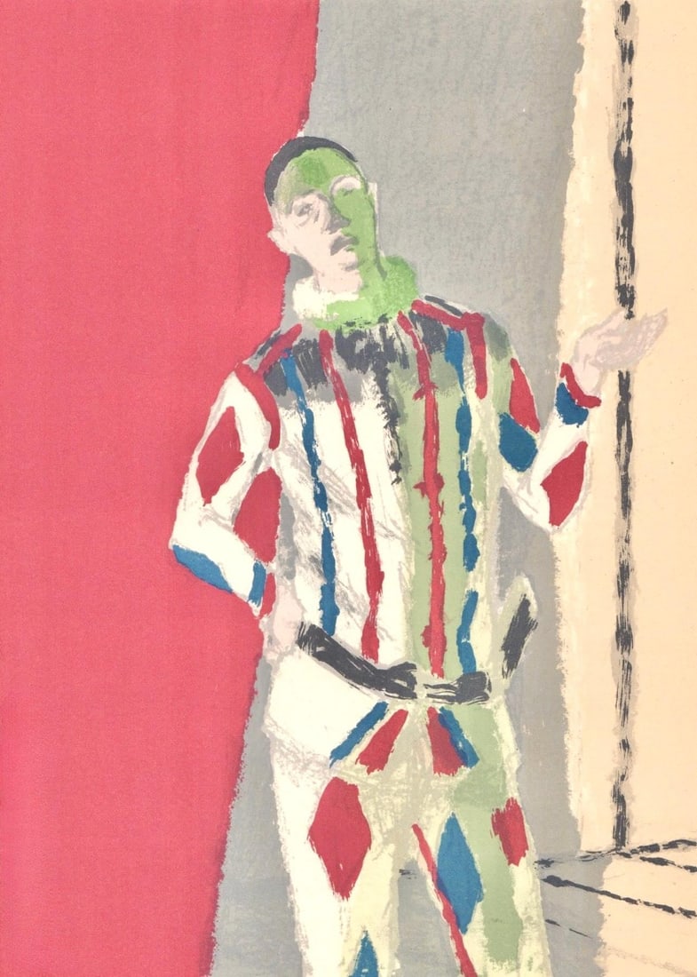 Maurice Brianchon, l'Arlequin, Souvenirs et Portraits d'Artistes, Limited Edition Lithograph (1 of 4)