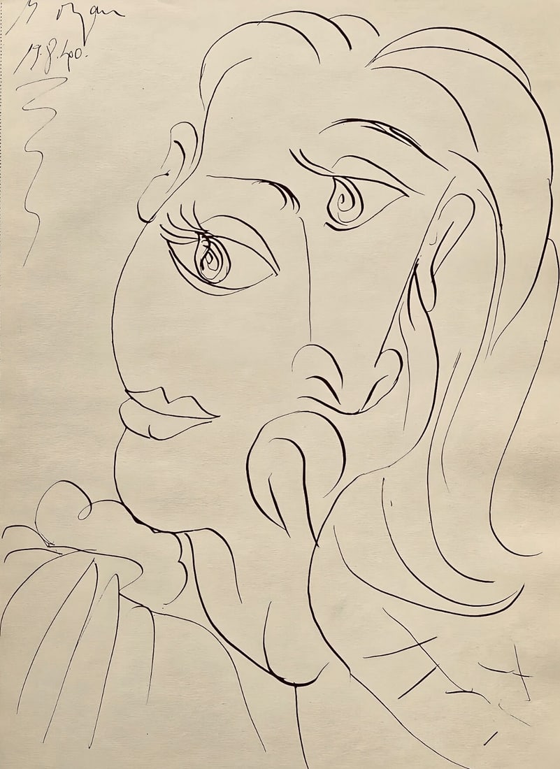 Pablo Picasso, Composition, Carnet de dessins de Picasso, Cahiers d'Art, Limited Edition Lithograph (1 of 4)