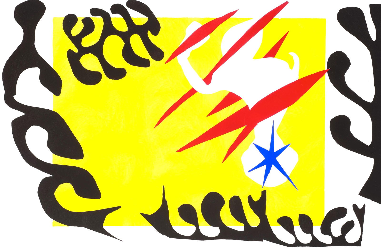 Henri Matisse, Le Cauchemar d l'elephant blanc, Jazz, Special Edition for MoMA, Limited Edition: Heliogravure on velin paper. Paper Size: 15 x 22.5 inches, with centerfold, as issued. Inscription: Unsigned and unnumbered, as issued. Condition: Very good/excellent, consistent with age. Notes: From