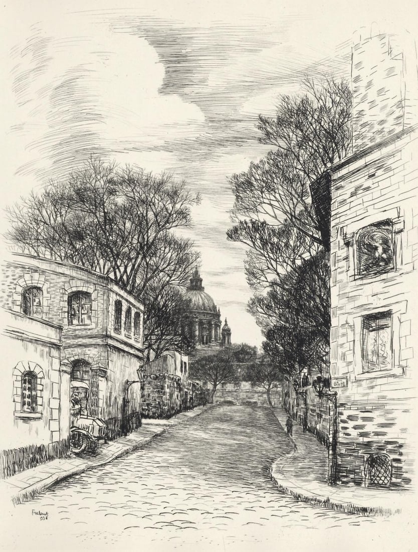 Jean Frelaut, De la Sante aux Gobelins, A La gloire a Paris, Limited Edition Etching (1 of 4)