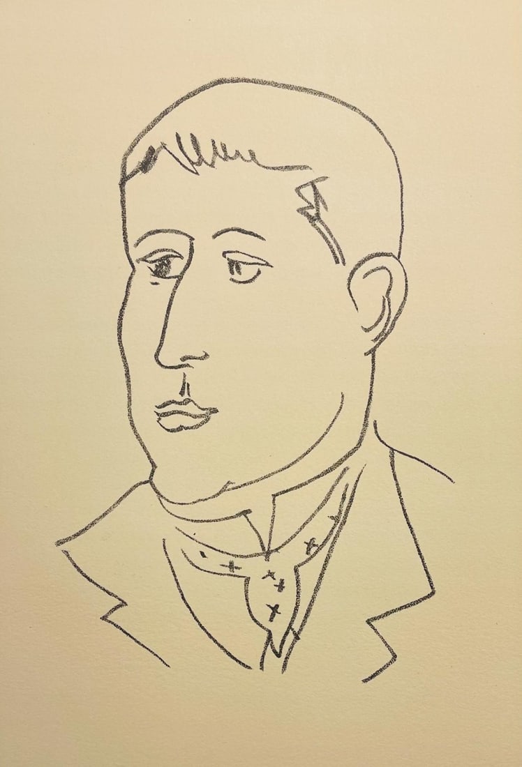 Henri Matisse, Composition (Duthuit 31), Apollinaire, Limited Edition Lithograph: Lithograph on velin a la forme des papeteries d'Arches paper. Unsigned and unnumbered. Paper Size: 12.99 x 9.84 inches. Excellent condition. Notes: From the folio, Apollinaire, Henri Matisse, 1952.