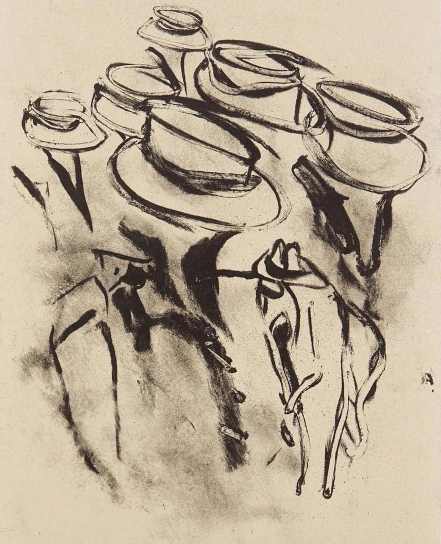 Willem de Kooning, Composition, Poems, Limited Edition Lithograph: Lithograph on papier Kitakata a la main, mounted on papier Cartiere Enrico Magnani a la main paper, as issued. Paper Size: 23.5 x 19 inches. Excellent condition. Inscription: Unsigned and unnumbered,