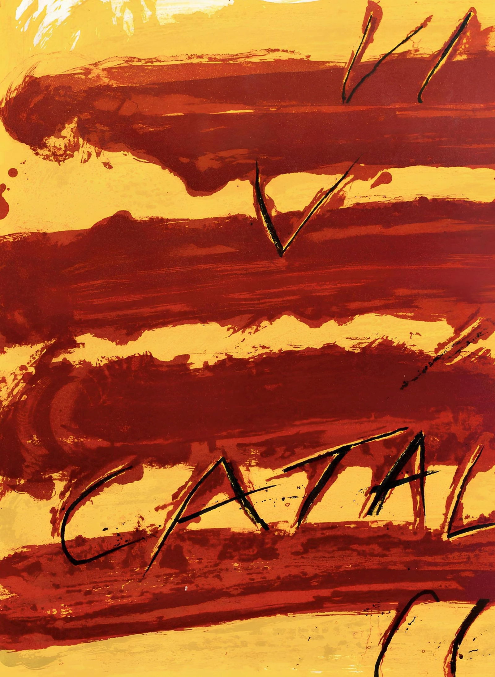 Antoni Tapies, Composition, Derriere le miroir, Limited Edition Lithograph: Lithograph on velin paper. Paper size: 15 x 11 inches. Excellent condition. Inscription: Unsigned and unnumbered, as issued. Notes: From Derriere le miroir, N deg 210, 1974. Published by Aime Maeght,