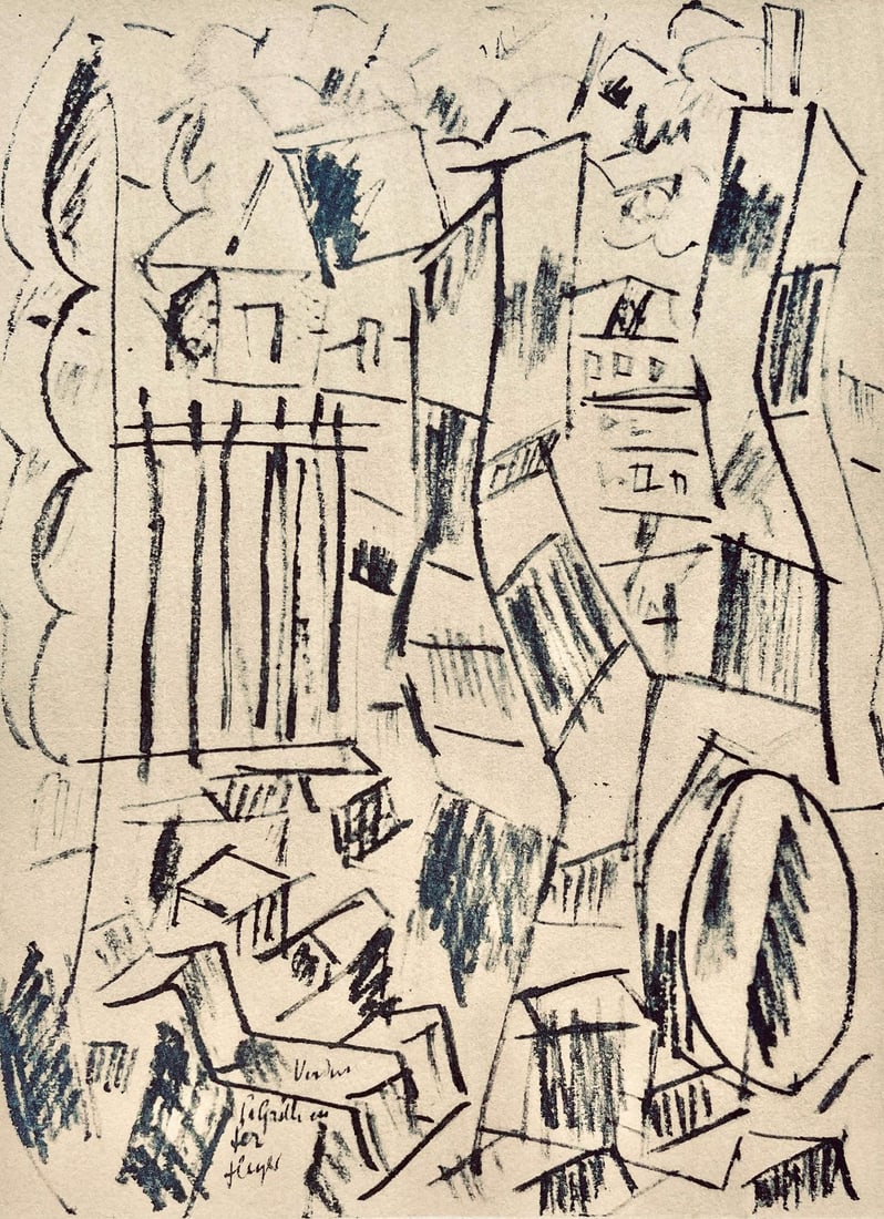 Fernand Leger, Verdun: La grille en fer, Dessins de Guerre 1915-16, Limited Edition Lithograph: Lithograph, stencil on velin paper. Paper Size: 10 x 7.75 inches. Inscription: Signed in the plate and unnumbered, as issued. Condition: Very good/excellent, consistent with age. Notes: From the folio