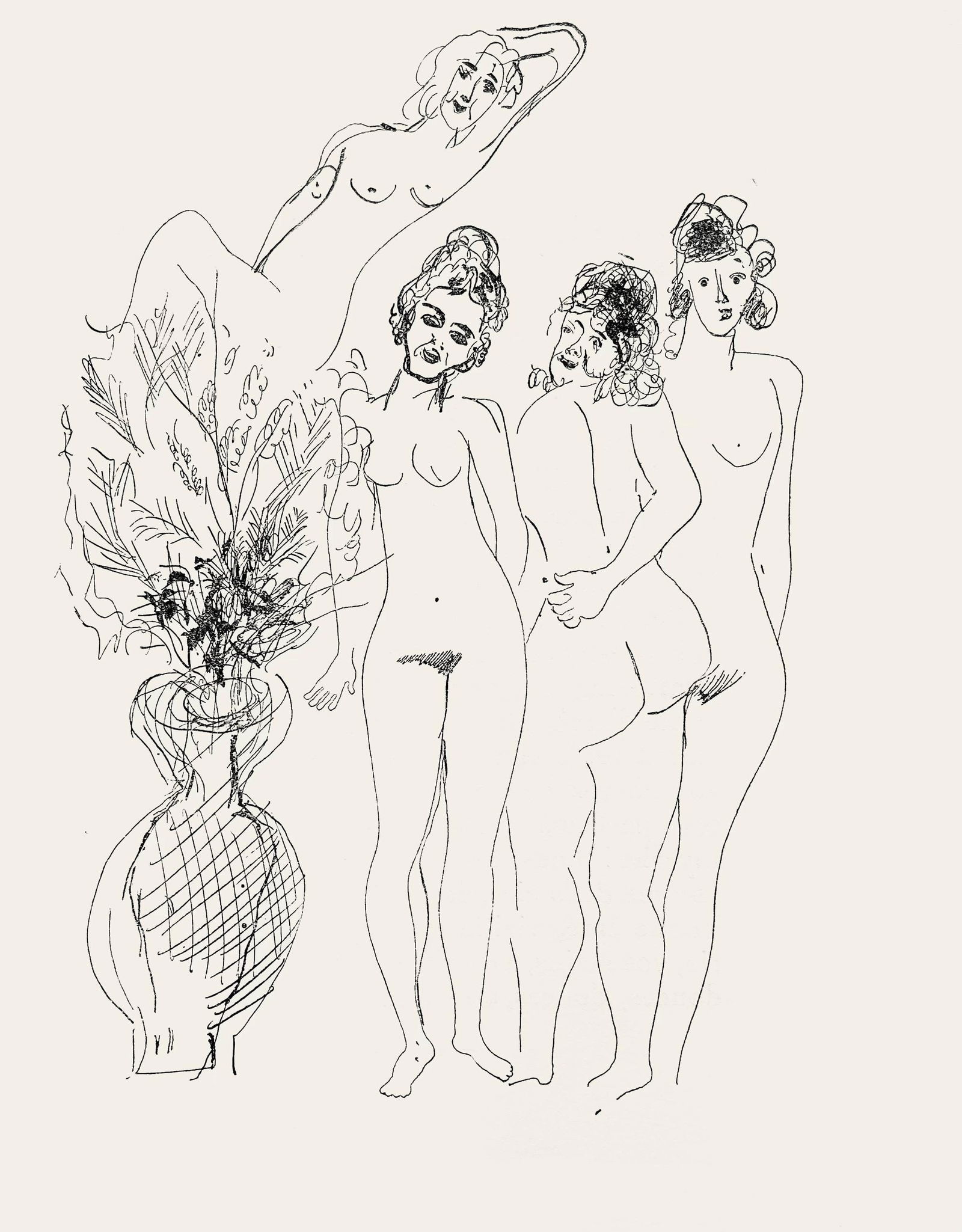 Marc Chagall, Composition, Suite Provinciale avec 92 dessins inedits de Marc Chagall, Limited: Lithograph on velin de Rives paper. Unsigned and unnumbered, as issued. Paper Size: 9.75 x 7.5 inches. Excellent condition, with text on verso, as issued. Notes: From the album, Suite Provinciale avec