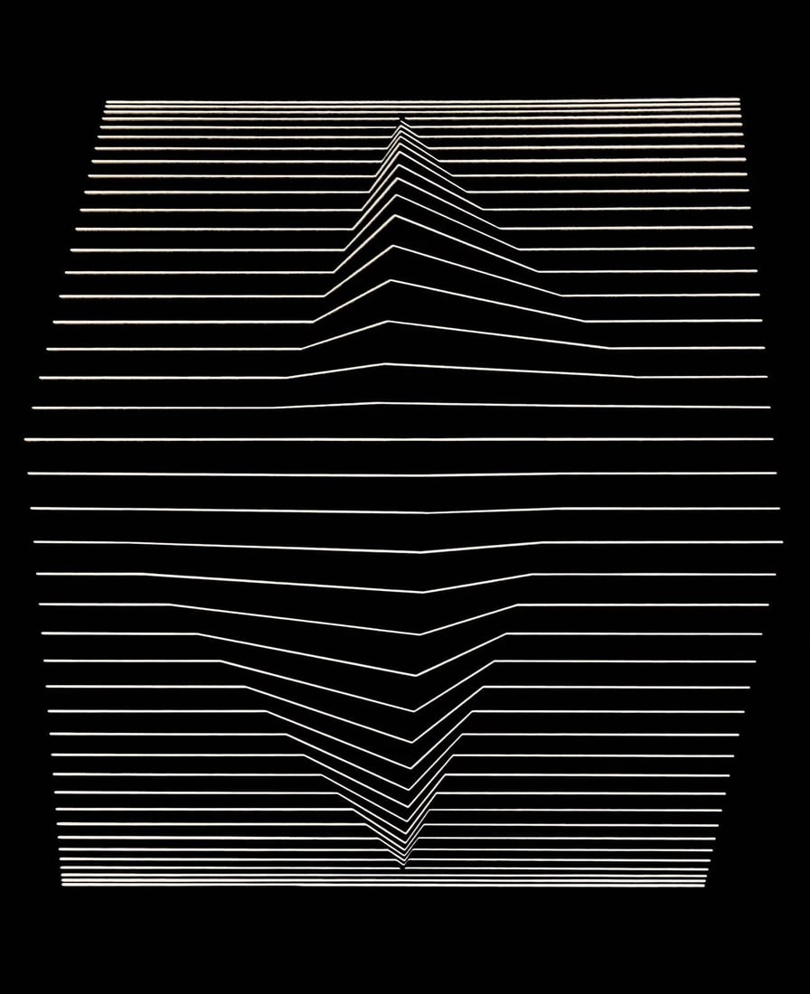 Victor Vasarely, Composition, Ondulatoires, Limited Edition Heliogravure: Heliogravure on 280 gm M2 gloss paper. Paper Size: 11.61 x 9.25 inches. Excellent condition. Notes: From the folio, Ondulatoires, 1973. Published and printed by Editions du Griffon, Neuchatel, Switzer