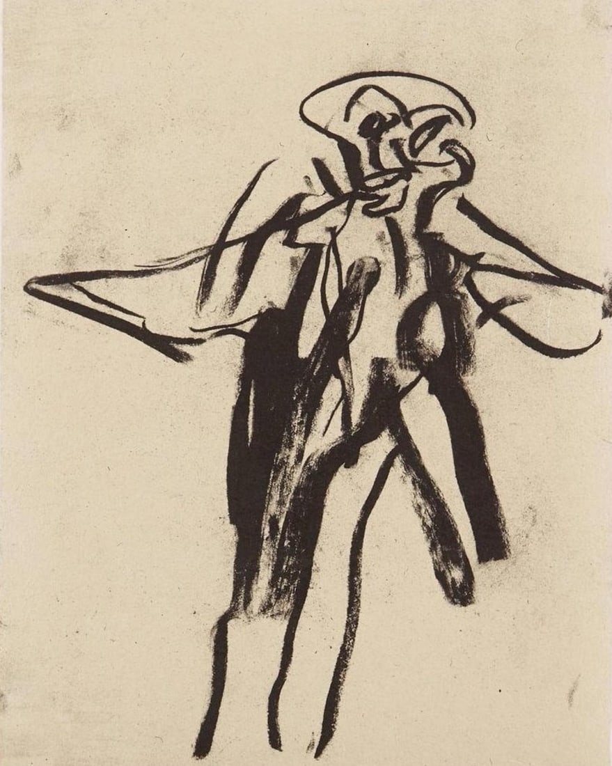 Willem de Kooning, Composition, Poems, Limited Edition Lithograph: Lithograph on papier Kitakata a la main, mounted on papier Cartiere Enrico Magnani a la main paper, as issued. Paper Size: 23.5 x 19 inches. Excellent condition. Inscription: Unsigned and unnumbered,