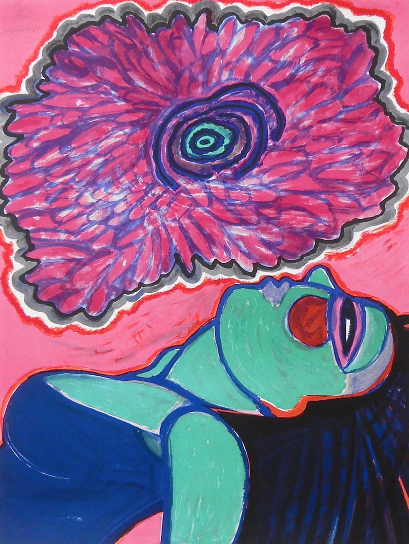 Guillaume Cornelis van Beverloo, Corneille, Ivresse, Limited Edition Lithograph: Lithograph on velin paper. Paper size: 25.5 x 19.5 inches. Excellent condition. Inscription: Hand signed and numbered, as issued. Notes: Published by London Arts Inc., Detroit; printed by Arts Litho,