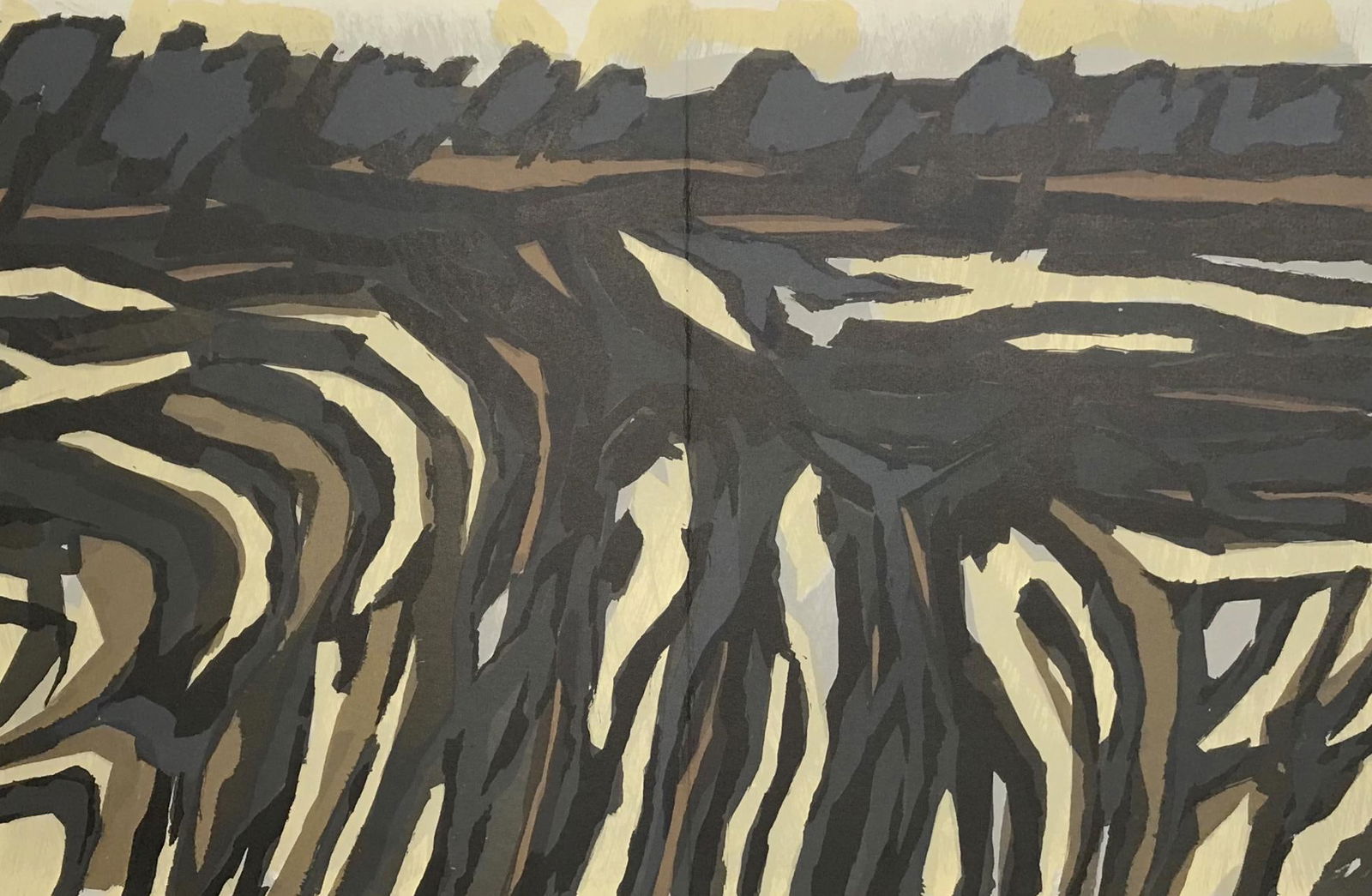 Raoul Ubac, Composition, Derriere le miroir, Limited Edition Lithograph: Lithograph on velin paper. Paper size: 15 x 22 inches. Excellent condition, with centerfold, as issued. Inscription: Unsigned and unnumbered, as issued. Notes: From Derriere le miroir, N deg 142, 1964