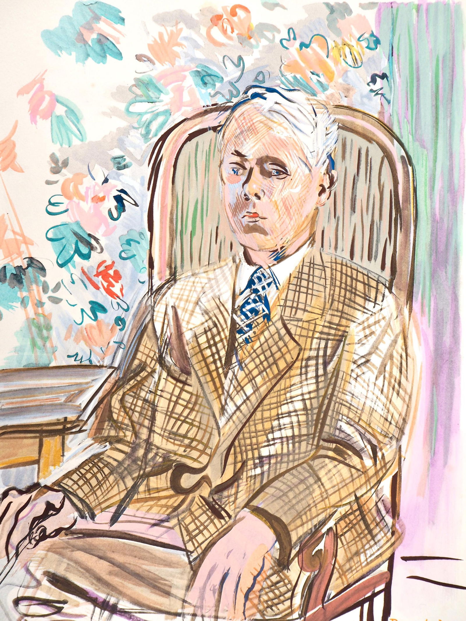 Raoul Dufy, Composition, Eaux-de-vie, Esprit de la fleur et du fruit, Limited Edition Lithograph: Lithograph and stencil on velin d'Arches paper. Paper size: 13.75 x 10.625 inches. Excellent condition. Unsigned and unnumbered, as issued. Published and printed by Bernard Klein, editeur, Paris, Febr