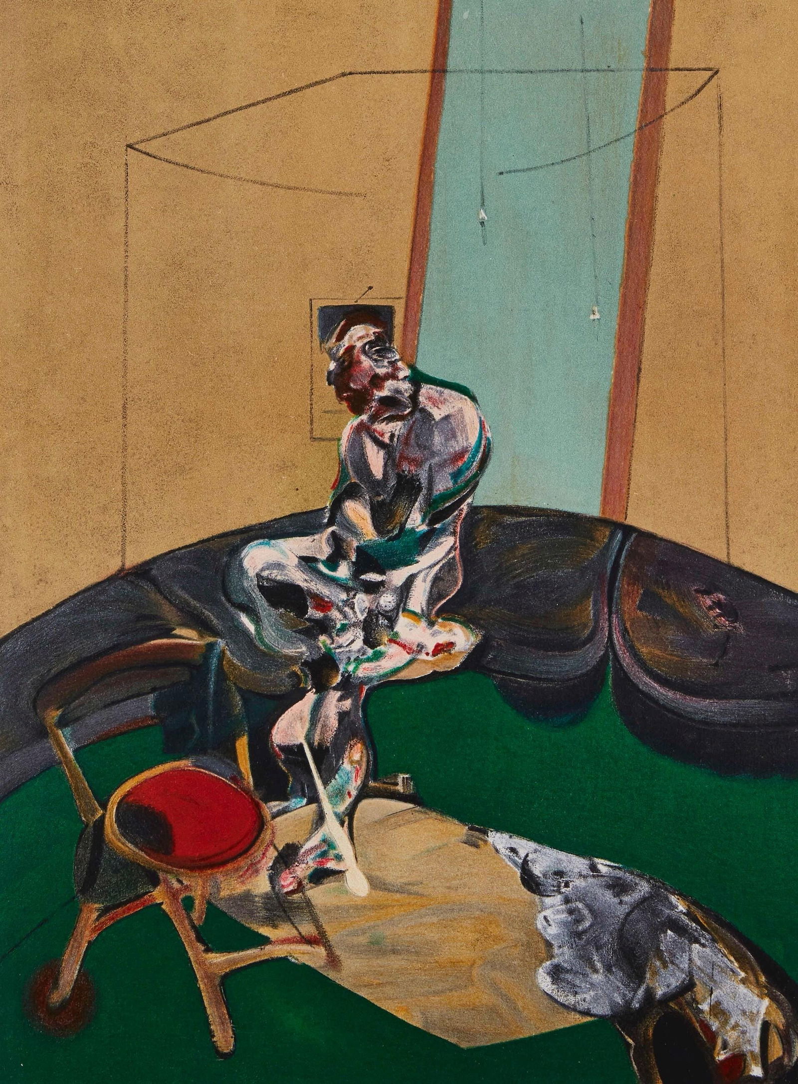 Francis Bacon, Portrait of George Dyer Staring at Blind-Cord, Derriere le miroir, Limited Edition (1 of 3)