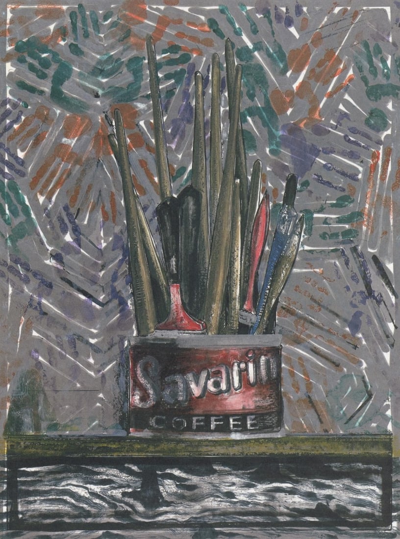 Jasper Johns, Composition, Jasper Johns, 17 Monotypes, Limited Edition Heliogravure: Heliogravure on velin paper. Paper Size: 12.375 x 9.375 inches. Excellent condition. Inscription: Unsigned and unnumbered, as issued. Notes: From the album, Jasper Johns, 17 Monotypes, 1982. Published