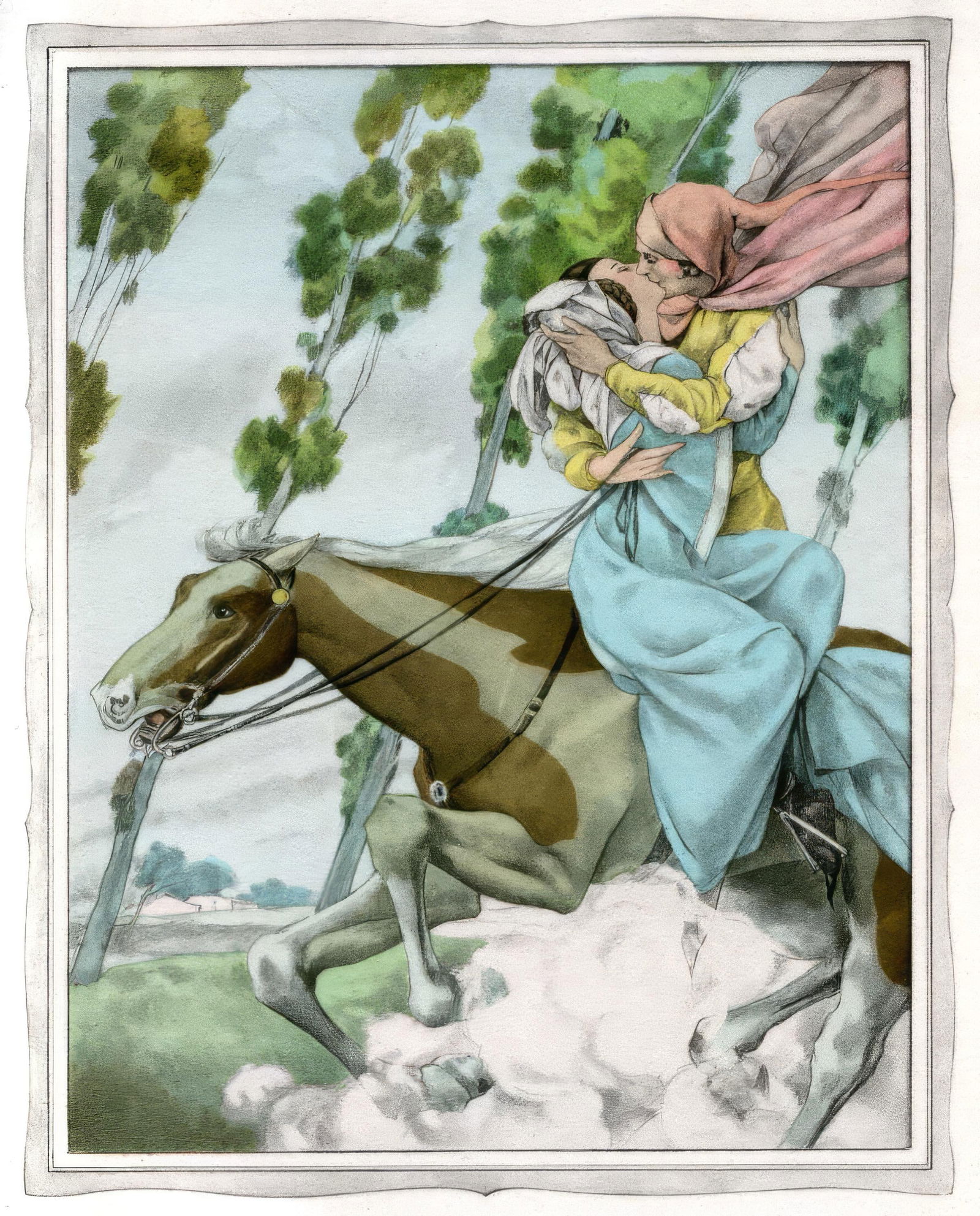 Umberto Brunelleschi, Untitled, from The Tales of Boccaccio, Limited Edition Lithograph and Pochoir, (1 of 4)