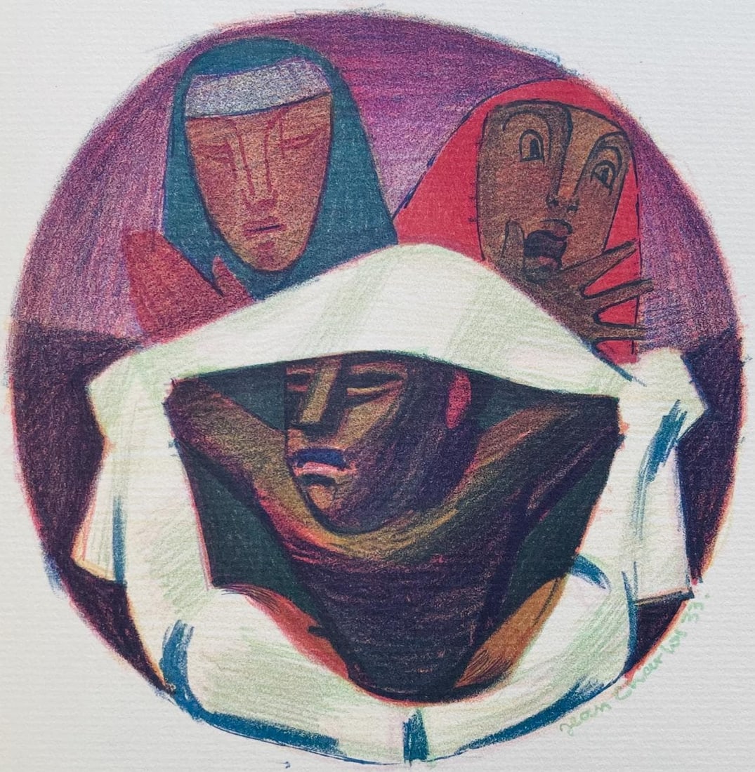 Jean Charlot, Composition, Limited Edition Lithograph: Lithograph on velin paper. Paper size: 11 x 8.75 inches. Excellent condition. Unsigned and unnumbered, as issued. Notes: From the album, Picture Book, 32 Original Lithographs By Jean Charlot, 1933. Pu