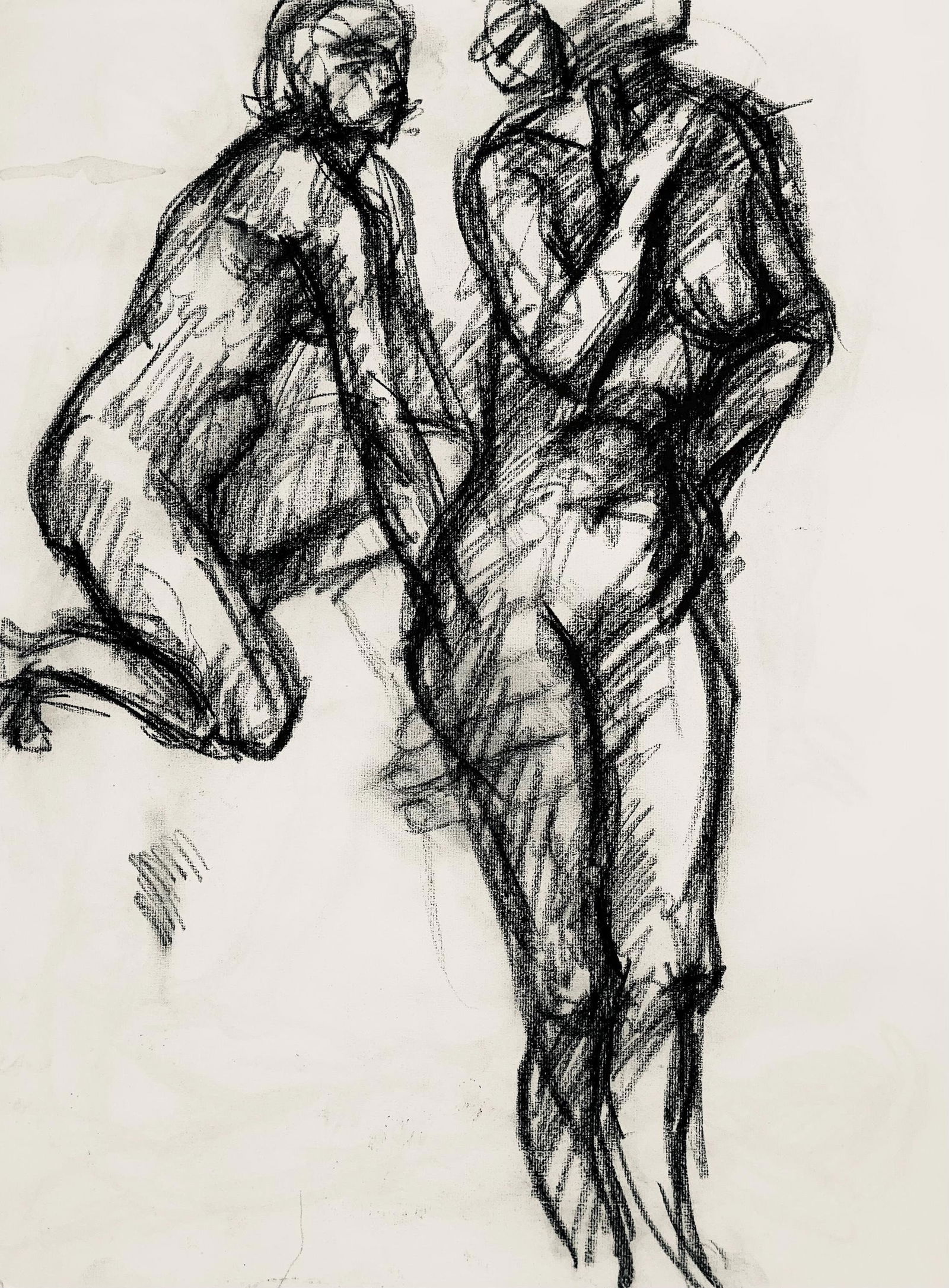 Ian Hornak, Renaissance Female Nude Figure Study, 1963, Original Drawing: Charcoal on velin paper, circa 1963. Paper Size: 23 x 18 inches. Good condition, consistent with age. Inscription: Unsigned, Estate stamped, verso. Provenance: Estate of Ian Hornak, East Hampton. Note