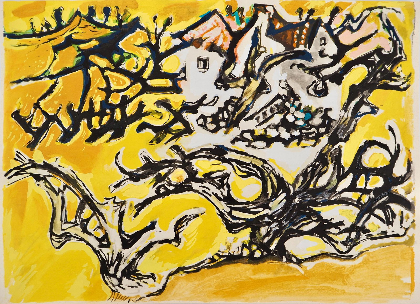 Edouard Pignon, Composition, Arbres et Voiles, Limited Edition Lithograph (1 of 4)