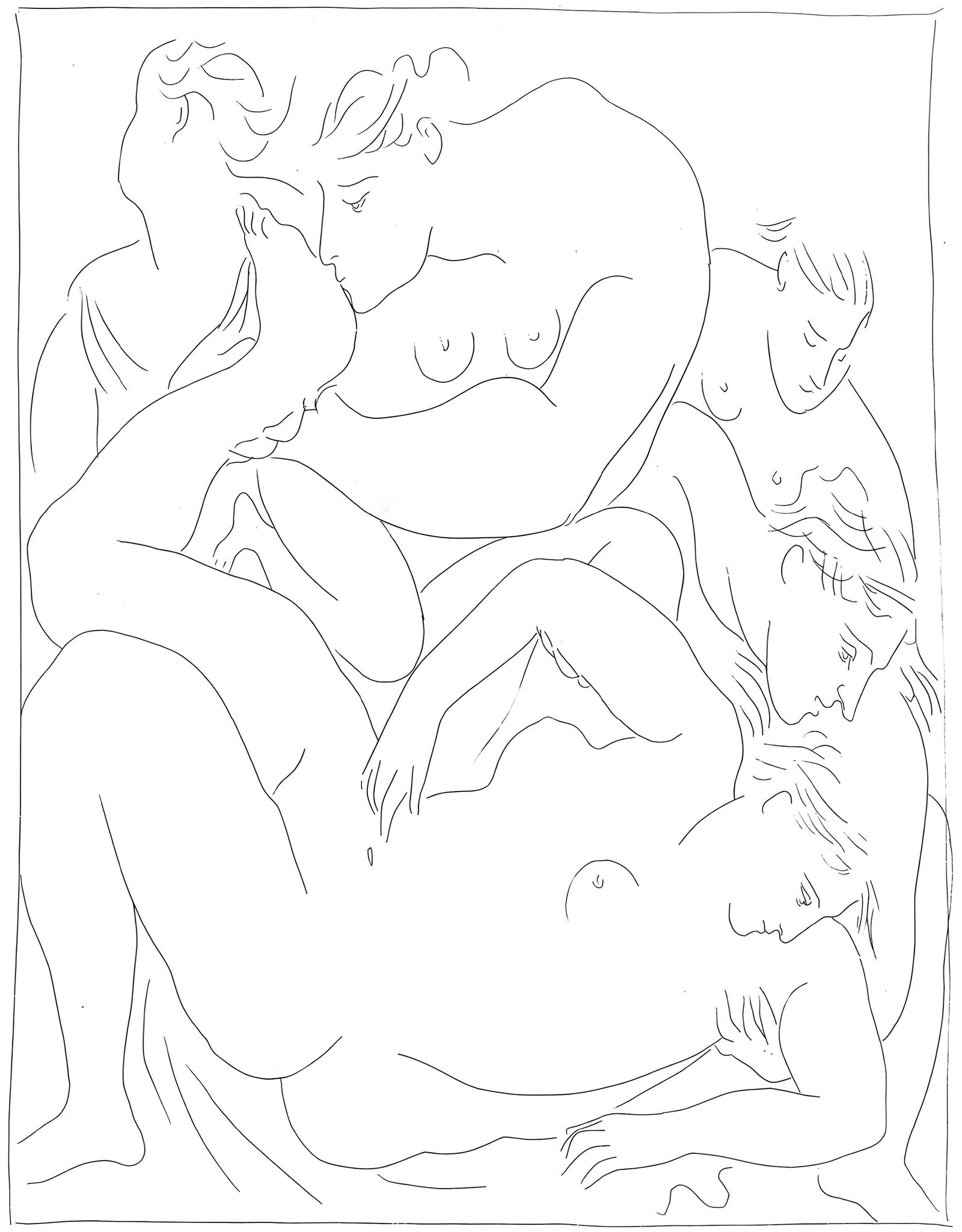 Pablo Picasso, Eurydice piquee par un serpent, Les Metamorphoses, Limited Edition Lithograph: Lithograph on velin papier Verge fin blanc des papeteries de Bellerive paper. Paper size: 11.02 x 8.66 inches. Inscription: Unsigned and unnumbered, as issued. Condition: Very good/excellent, consiste