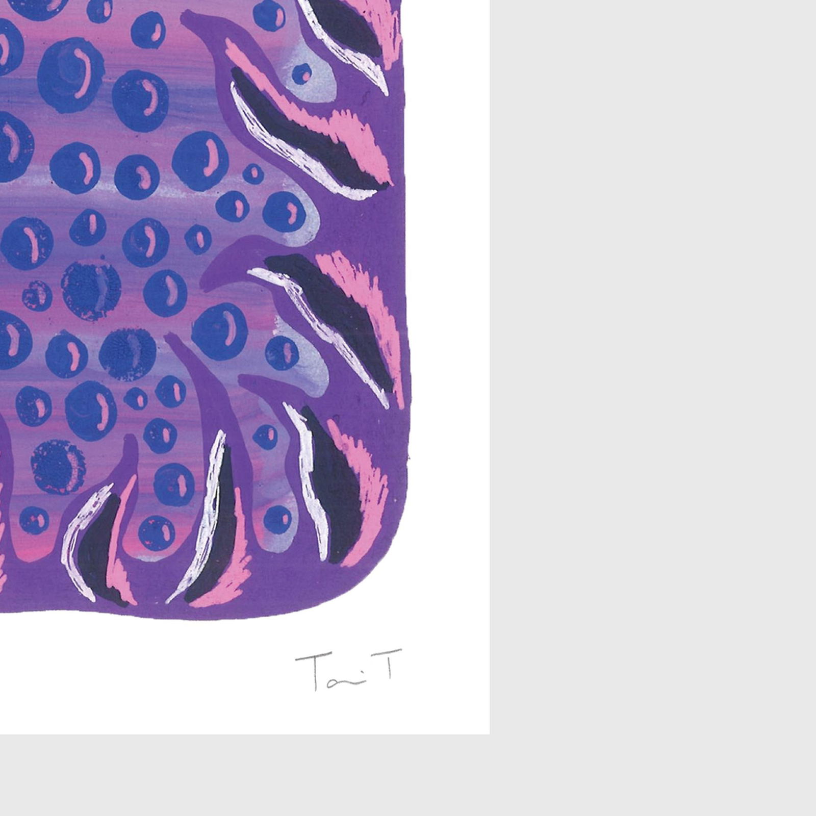 Purple Drops with Blue Dots - 3