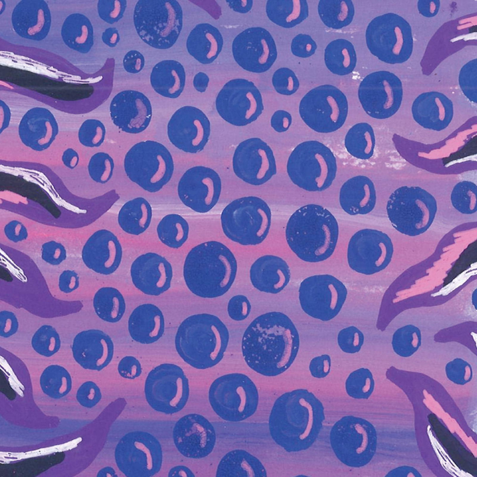 Purple Drops with Blue Dots - 4