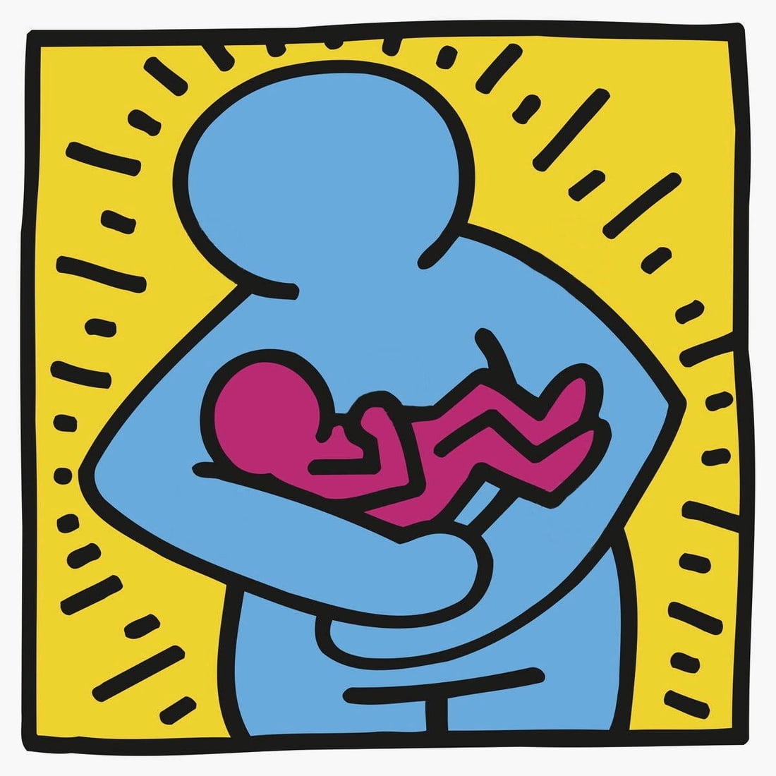 Keith Haring, Untitled (Mother and Baby), Official Edition Silkscreen (1 of 4)