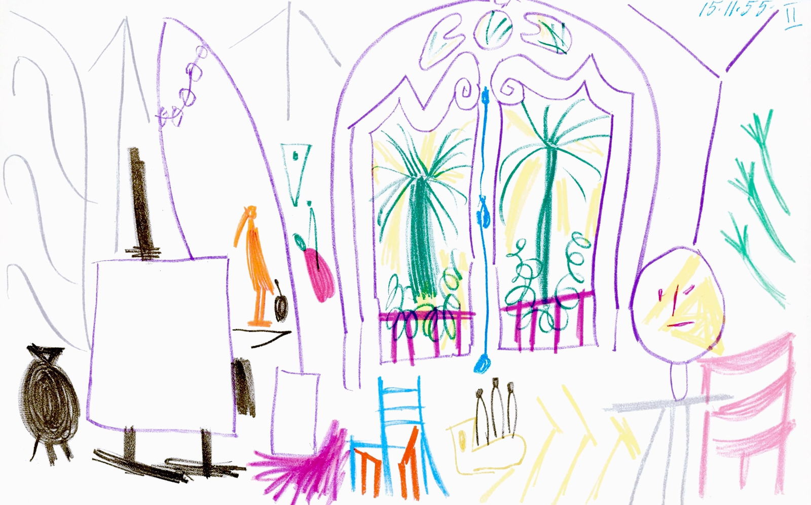 Pablo Picasso, Composition (Cramer 101), Carnet de la Californie, Limited Edition Collotype: Collotype on velin d'Arches paper. Paper size: 10.375 x 16.5 inches. Inscription: Unsigned and unnumbered, as issued. Catalogue raisonne reference: Goeppert, Sebastian, et al. Pablo Picasso, the Illus