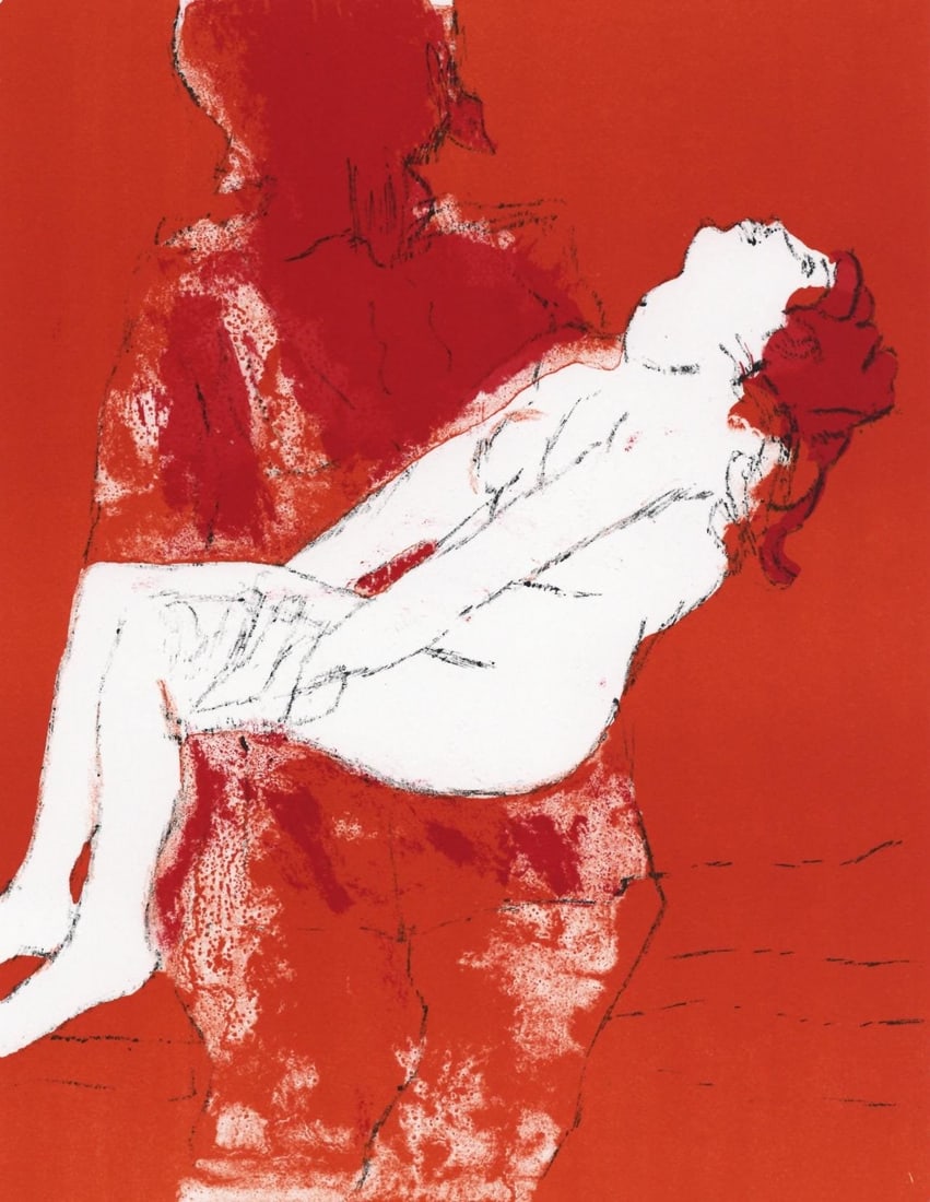 Paul Guiramand, Composition, L'Odyssee, Limited Edition Lithograph: Lithograph on velin sirene des papeteries Arjomari paper. Paper size: 12 x 9.25 inches. Excellent condition. Inscription: Unsigned and unnumbered, as issued. Notes: From the folio, L'Odyssee, 1969. Pu