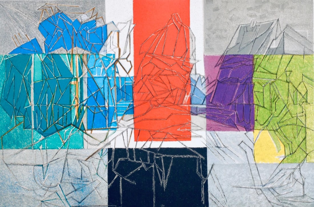 Jacques Villon, Composition (Ginestet/Pouillon 65-72), Jacques Villon, Huit lithographies, Limited (1 of 4)