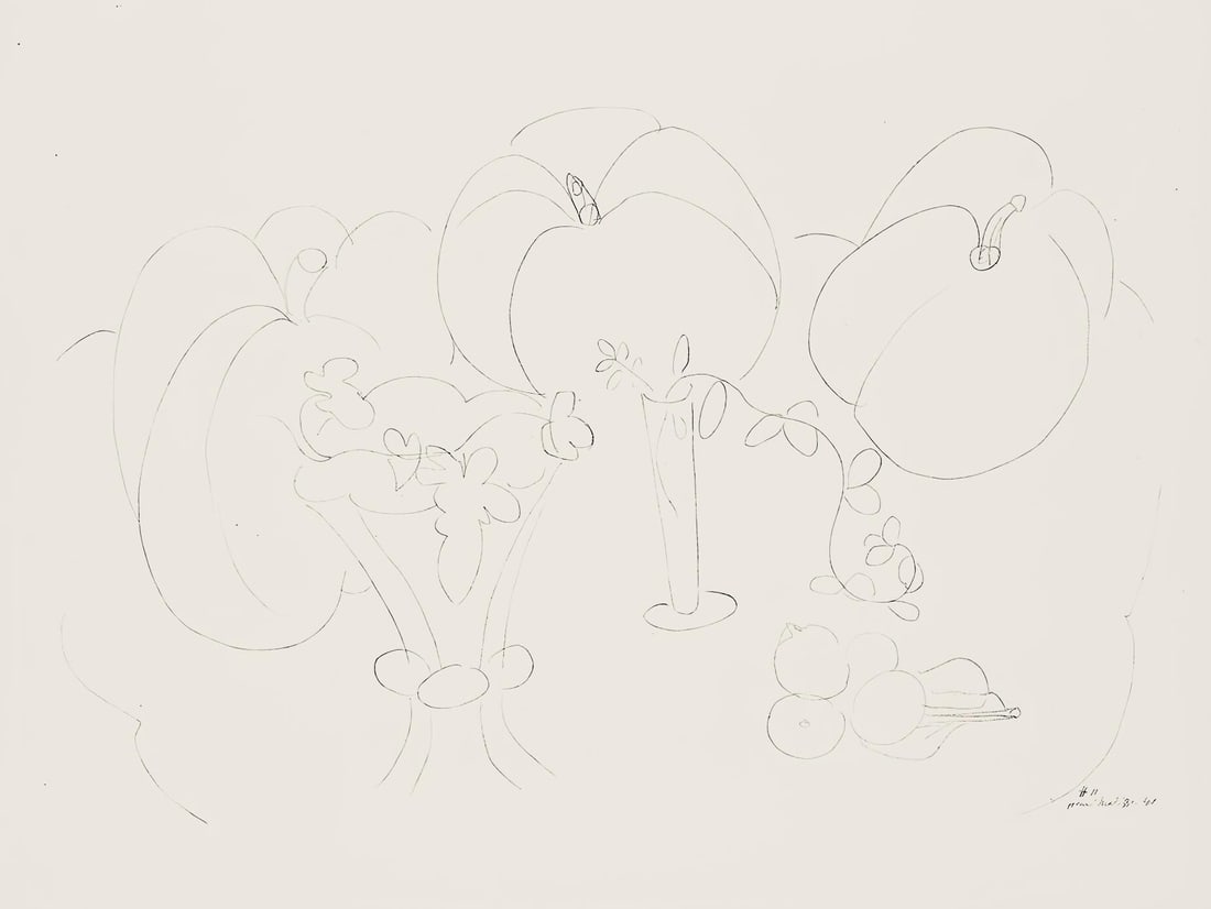 Henri Matisse, Serie H, var. 11 (Duthuit 9), Henri Matisse, Dessins, Themes et variations, Limited: Lithograph on velin pur fil paper. Paper Size: 9.625 x 12.875 inches. Excellent condition. Inscription: Signed in the plate and unnumbered, as issued. Notes: From the folio, Henri Matisse, Dessins, Th