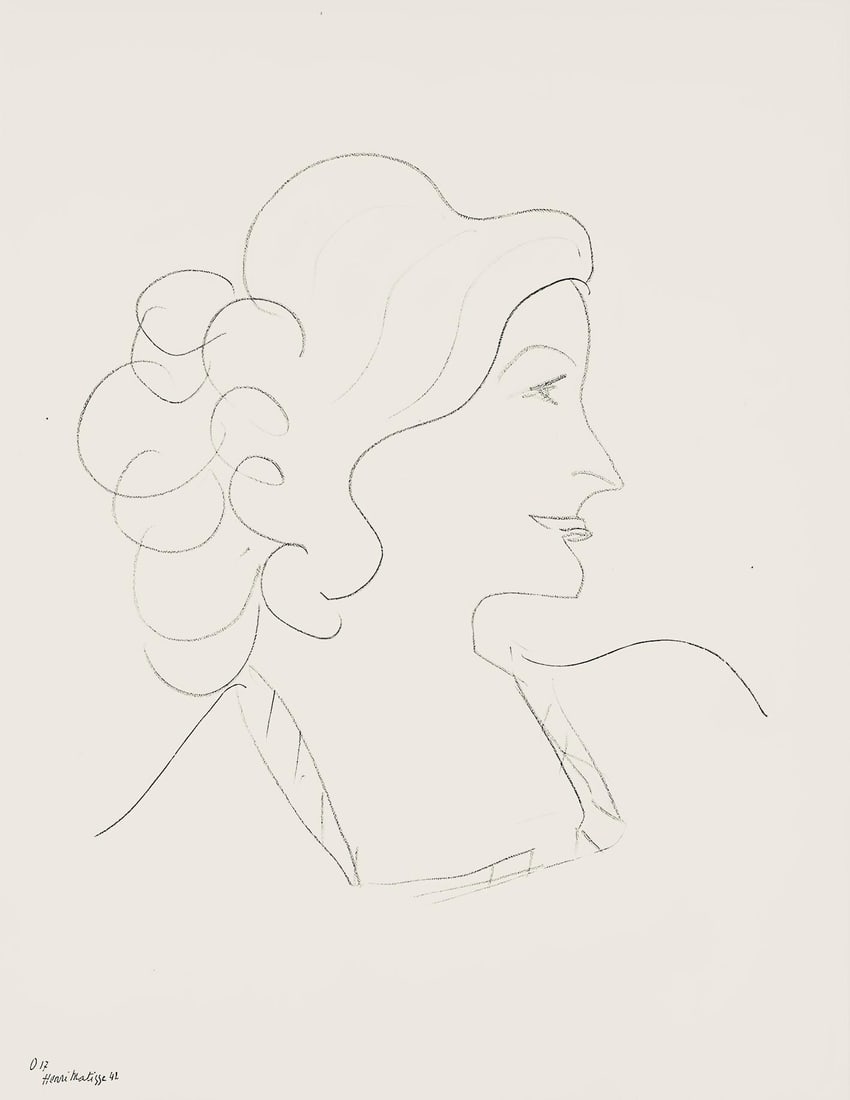 Henri Matisse, Serie O, var. 17 (Duthuit 9), Henri Matisse, Dessins, Themes et variations, Limited: Lithograph on velin pur fil paper. Paper Size: 12.875 x 9.625 inches. Excellent condition. Inscription: Signed in the plate and unnumbered, as issued. Notes: From the folio, Henri Matisse, Dessins, Th