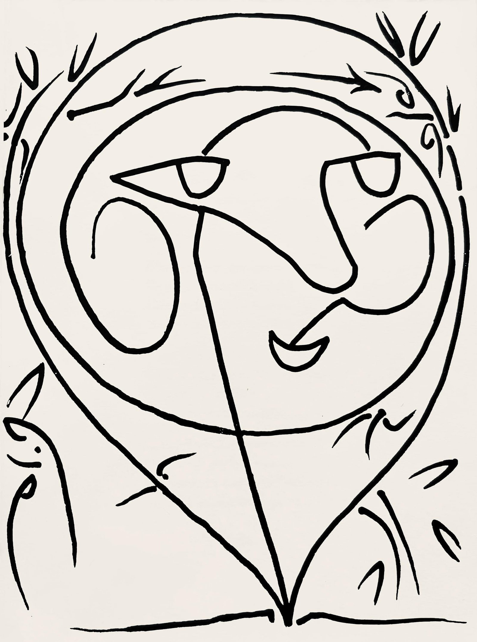 Francoise Gilot, Composition, Pouvoir tout dire, poemes, illustres par Francoise Gilot, Limited: Lithograph on velin d'Arches paper. Paper Size: 7.5 x 5.5 inches. Excellent condition. Inscription: Unsigned and unnumbered, as issued. Notes: From the album, Pouvoir tout dire, poemes, illustres par