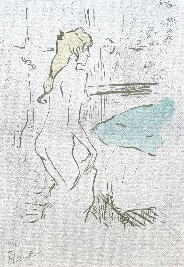 Henri de Toulouse-Lautrec, Etude de femme, TLautrec, Philadelphia Museum of Art, Limited Edition: Lithograph and stencil on velin paper. Unsigned and unnumbered. Paper Size: 17 x 13 inches. Excellent condition. Notes: From the folio, TLautrec, A Portfolio Of Twelve Reproductions of Lithographs by