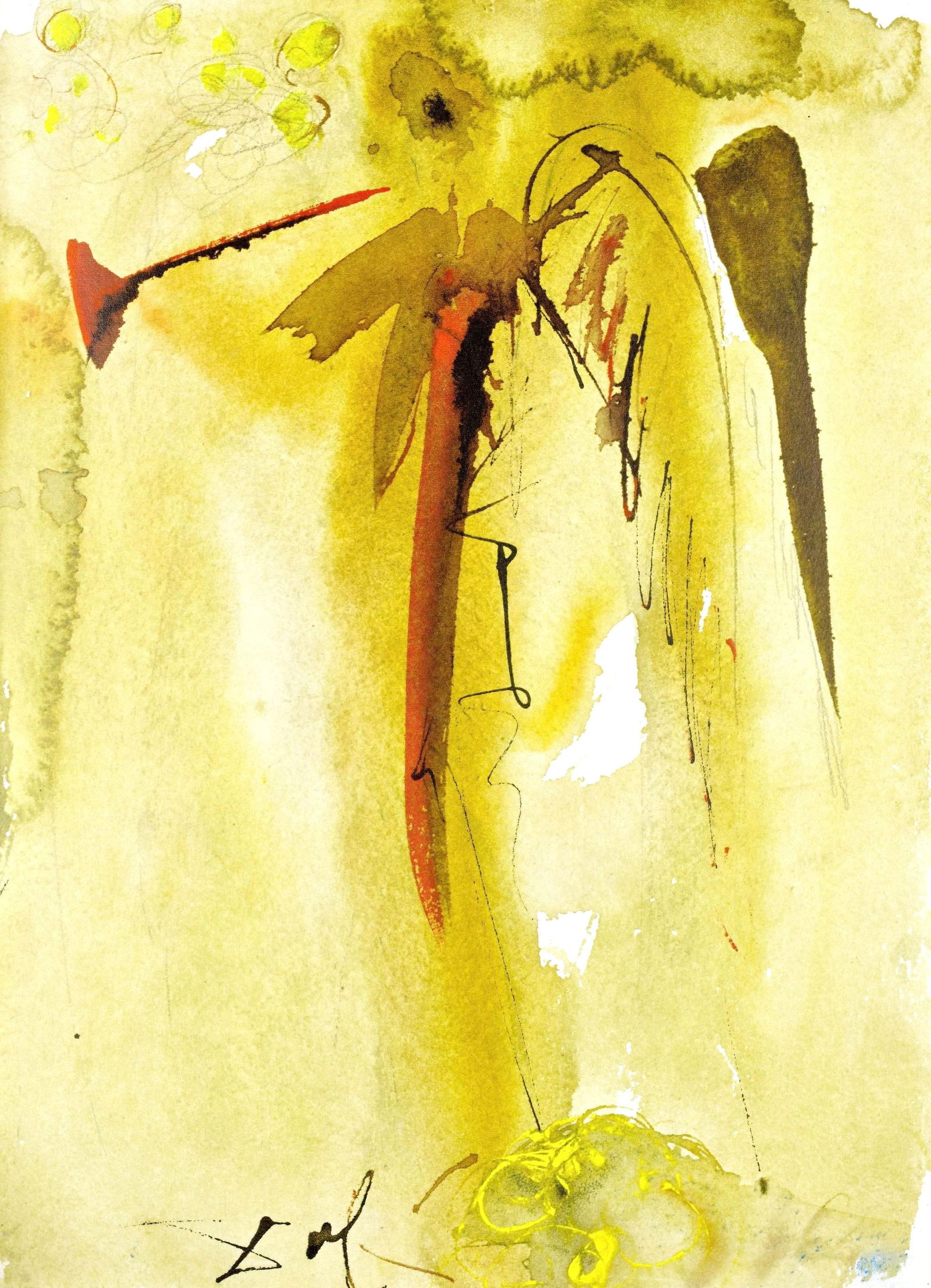 Salvador Dali, Composition (Michler/Lopsinger 1600; Field 69-3), Biblia Sacra, Limited Edition: Lithograph in colors on velin Fabriano charta ex meris pannis "ab alveo" manu fabricata, perlucidis figuris intexta paper. Paper size: 19 x 13.75 inches. Inscription: Signed in the plate and unnumbere