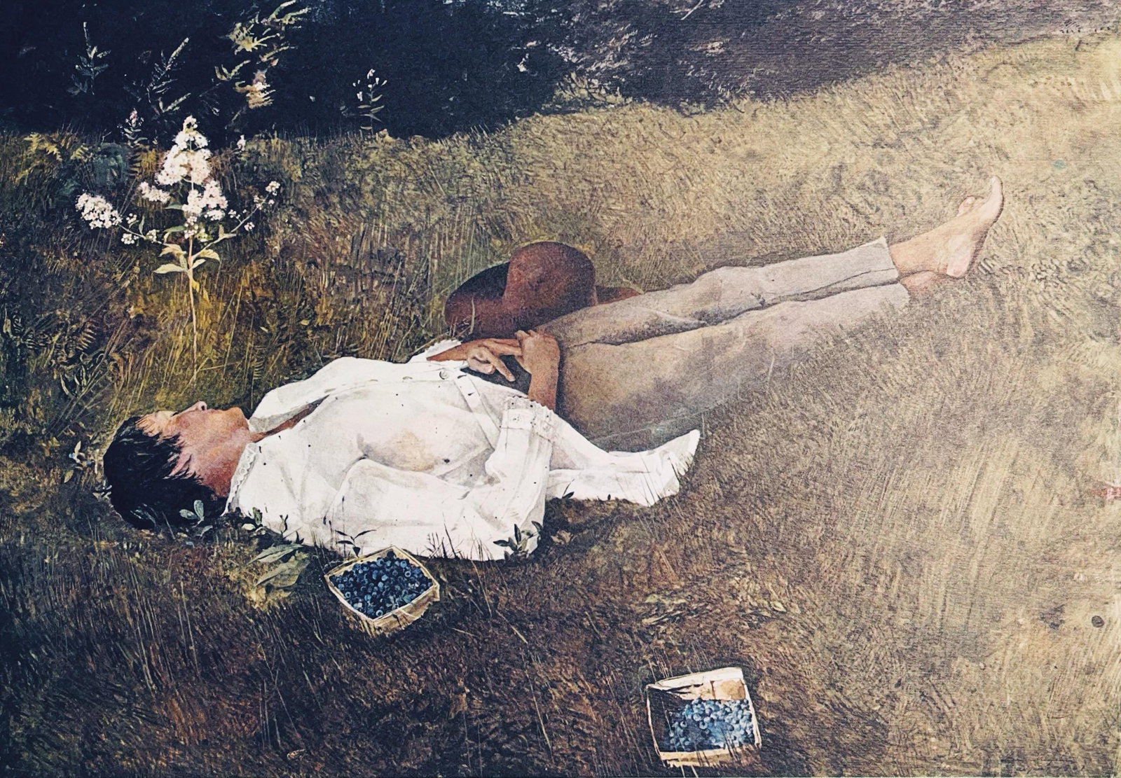 Andrew Wyeth, The Berry Picker, The Four Seasons, Limited Edition Lithograph: Lithograph in colors on velin paper. Paper Size: 13 x 17 inches. Inscription: Signed in the plate and unnumbered, as issued. Condition: Very good/excellent, consistent with age. Notes: From the