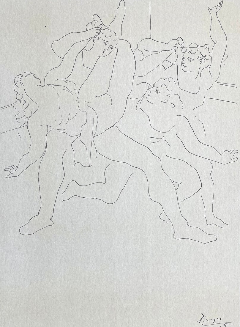 Pablo Picasso, Four Ballet Dancers (Orozco 95), Picasso: Fifteen Drawings, Limited Edition (1 of 4)