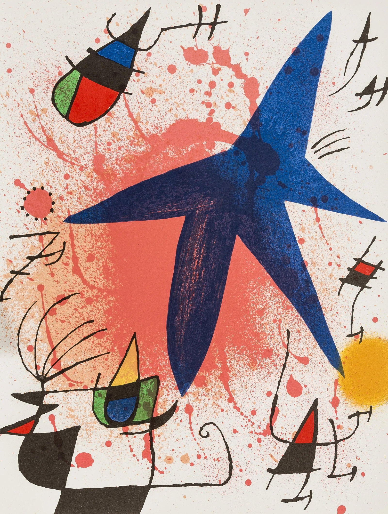 Joan Miro, Composition, (Cramer 160; Mourlot 857), Joan Miro Lithographs, Limited Edition Lithograph (1 of 4)