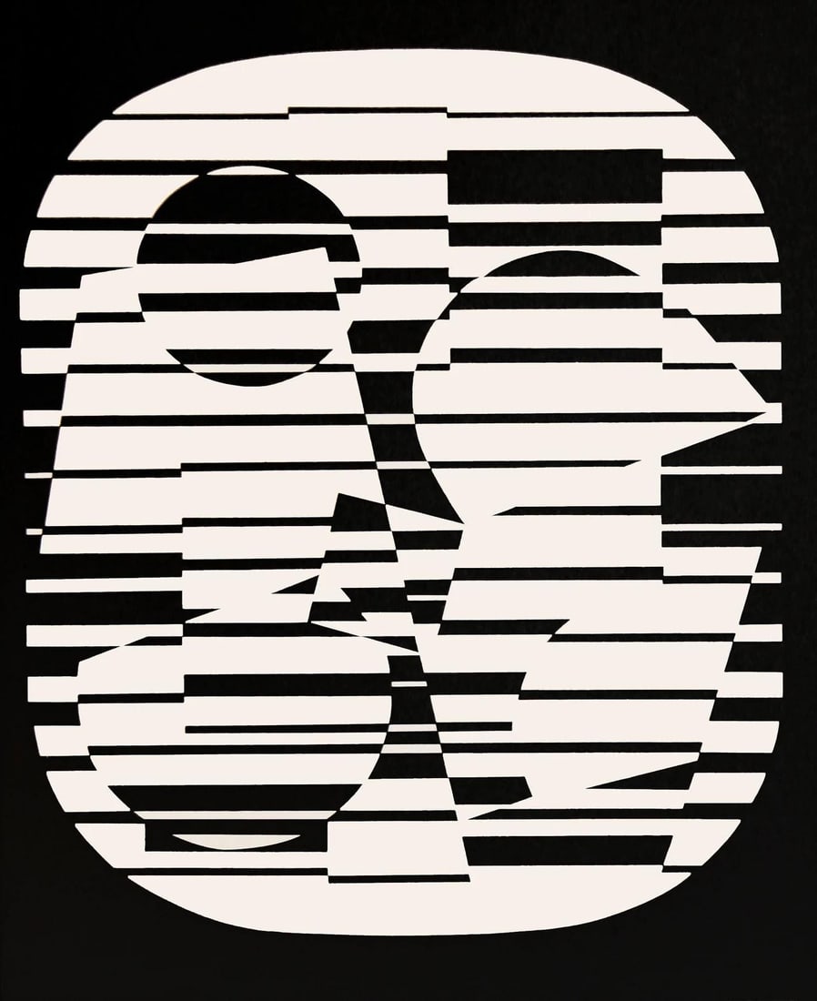 Victor Vasarely, Composition, Lineaires, Limited Edition Heliogravure (1 of 4)