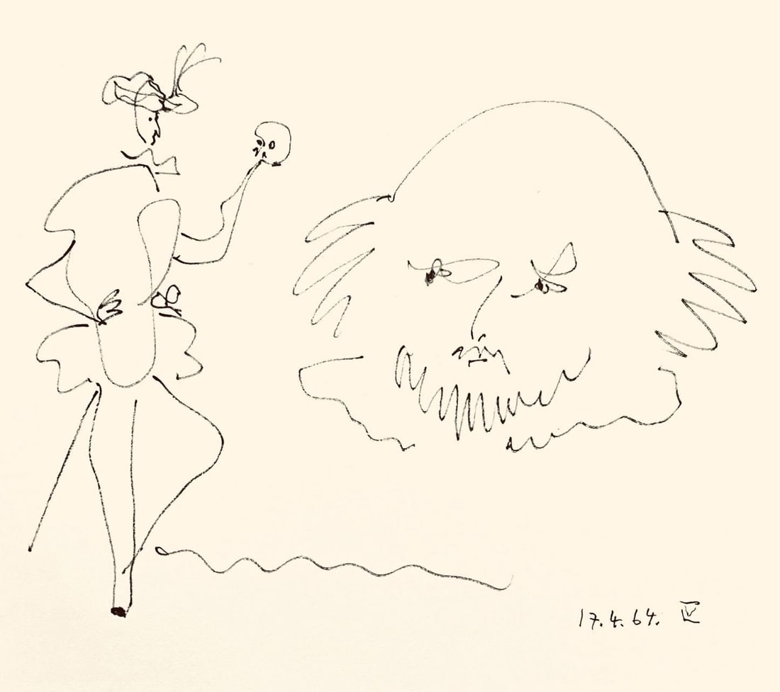 Pablo Picasso, Shakespeare IV (Bloch 1197), Picasso-Aragon Shakespeare, Limited Edition Lithograph: Lithograph on velin paper. Paper Size: 19 x 13 inches. Excellent condition. Inscription: Unsigned and unnumbered, as issued. Notes: From the volume, Picasso-Aragon Shakespeare, 1965. Published by Harr