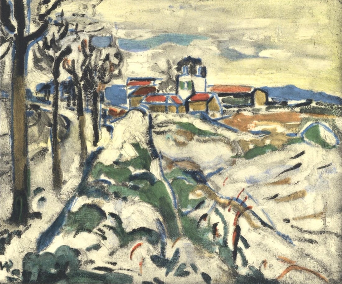 Maurice de Vlaminck, Les Coteaux de Chatou, Vlaminck, Signed, Limited Edition Lithograph (1 of 4)