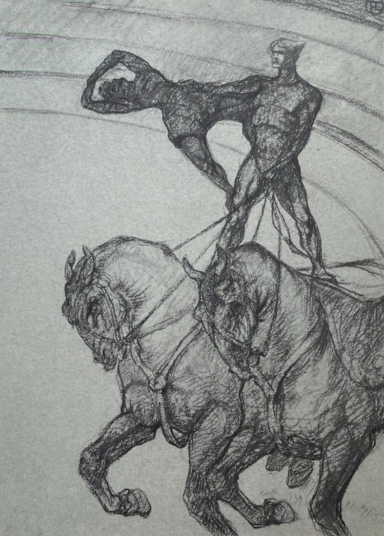 Henri de Toulouse-Lautrec, The Pas de Deux, Henri de Toulouse-Lautrec, At the Circus, Limited: Lithograph on velin paper, archivally hinged on archival backing paper, as issued. Paper size: 17.32 x 14.17 inches. Excellent condition. Inscription: Unsigned and unnumbered, as issued. Notes: From t