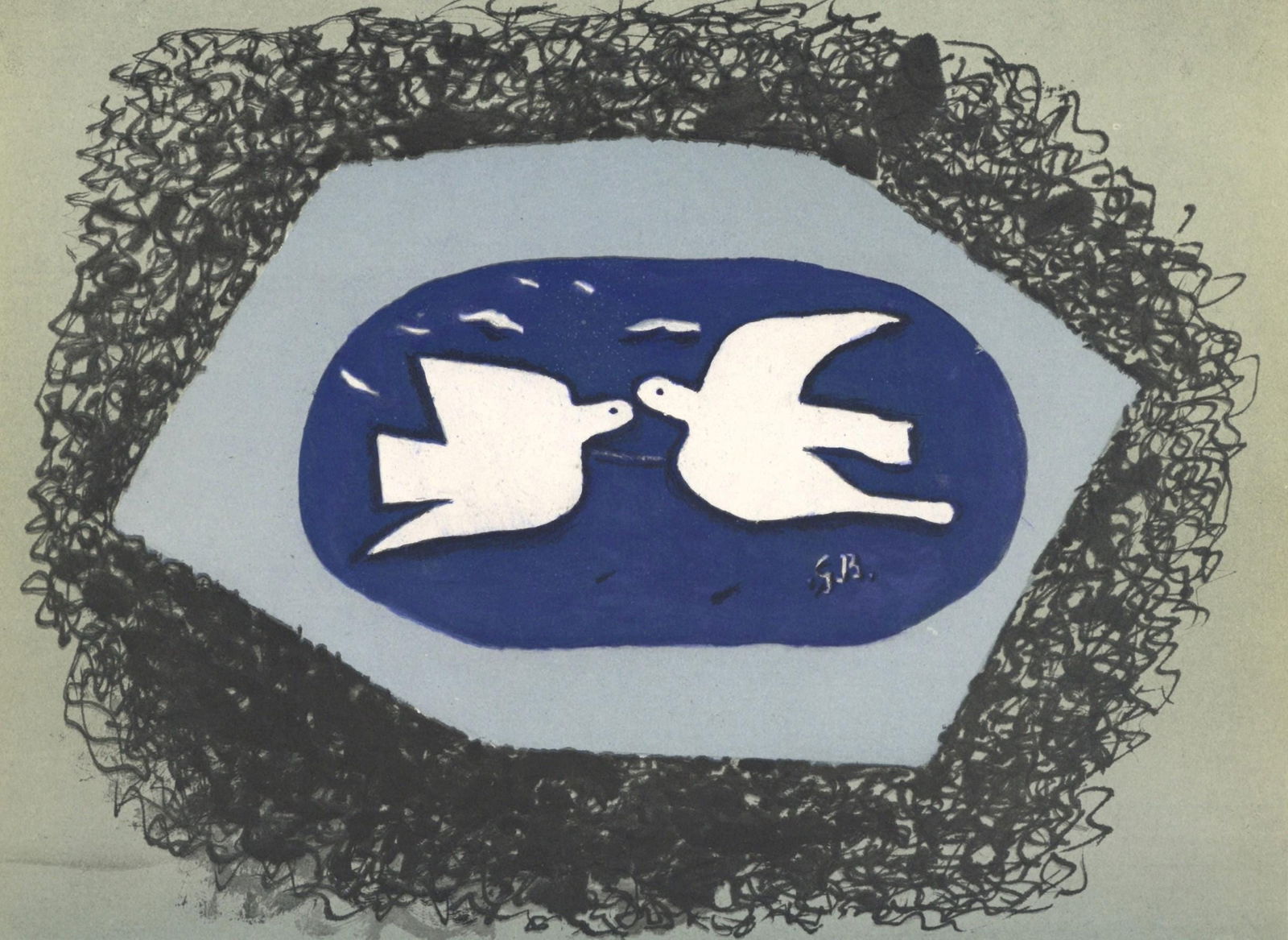 Georges Braque, Composition, Derriere le miroir, Limited Edition Lithograph: Lithograph on velin paper. Paper size: 15 x 11 inches. Excellent condition. Inscription: Unsigned and unnumbered, as issued. Notes: From Derriere le miroir, N deg 166, 1967. Published by Aime Maeght,