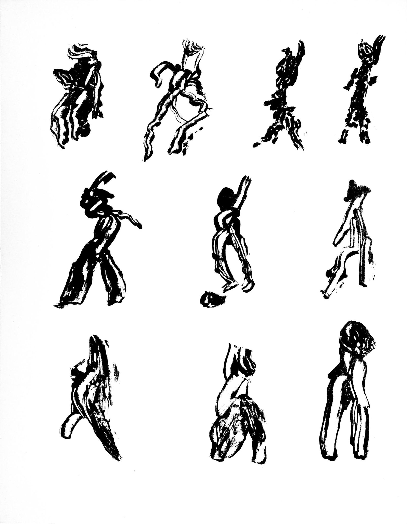 Henri Michaux, Composition, XXe siecle, Limited Edition Etching: Etching on velin paper. Paper Size: 12.5 x 9.75 inches. Excellent condition. Inscription: Unsigned and unnumbered, as issued. Notes: From the volume, XXe Siecle, n deg3, 1952. Published and printed un