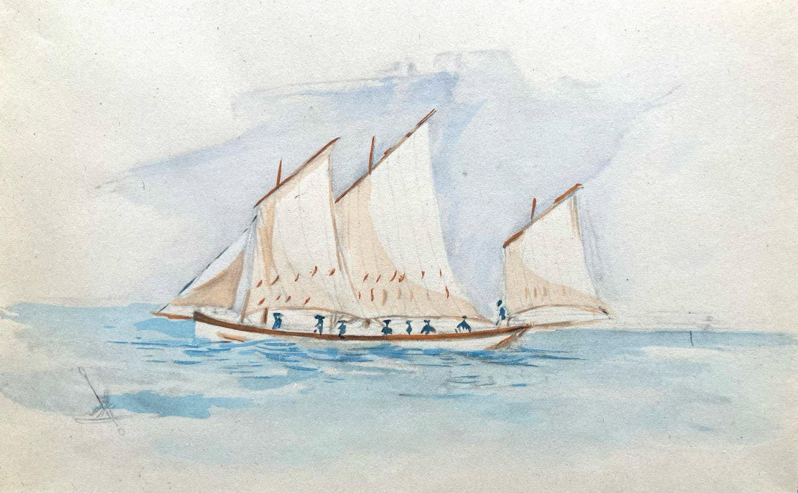 Henri de Toulouse-Lautrec, Composition, Toulouse-Lautrec, Album De Marine, Limited Edition: Lithograph and stencil on Papeteries de Rives paper. Paper size: 5.71 x 8.86 inches. Excellent condition. Inscription: Unsigned and unnumbered, as issued. Notes: From the album, Toulouse-Lautrec Album