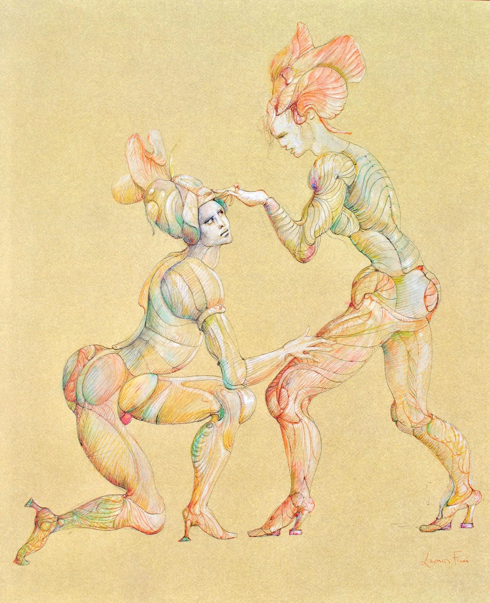 Leonor Fini, Composition, Fruits de la Passion, XXe siecle, Limited Edition Heliogravure: Heliogravure on velin de Rives pur chiffon paper, manufactured by Les papeteries de Rives, Voiron, France. Paper Size: 16.93 x 14.17 inches. Inscription: Signed in the plate and unnumbered, as