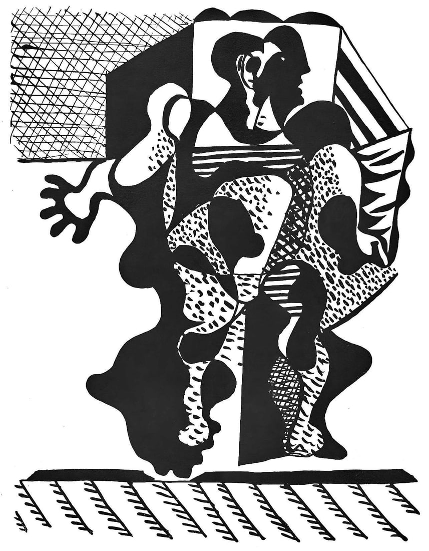 Pablo Picasso, Composition (Monod 10485), Helene chez Archive de Illustrations de Pablo Picasso, (1 of 4)