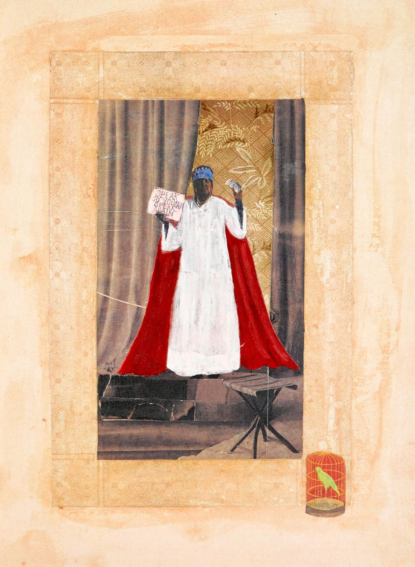 Betye Saar, Mother Catherine, Bookmarks in the Pages of Life, Limited Edition Silkscreen: Silkscreen in colors and sepia-tones on Langdell fait a la main paper. Paper Size: 15 x 11 inches. Excellent condition. Inscription: Unsigned and unnumbered, as issued. Notes: From the folio,