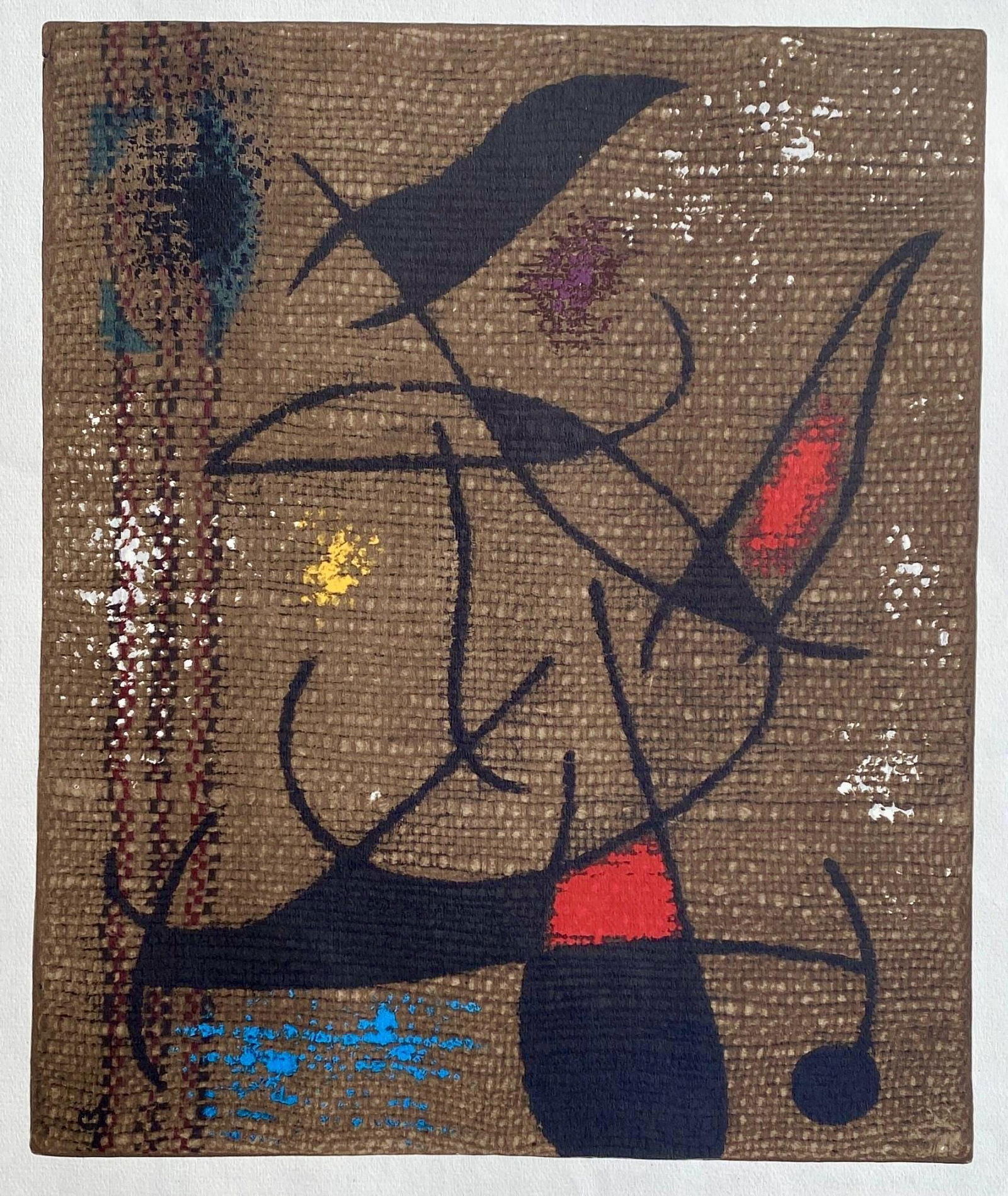 Joan Miro, Composition (Cramer 105), Femmes, Limited Edition Heliogravure: Heliogravure on velin d'Arches paper. Paper size: 22.0079 x 17.8 inches. Excellent condition. Unsigned and unnumbered, as issued. Notes: From the folio, Joan Miro, Femmes, 1965. Published by Maeght Ed